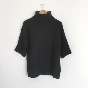 SOLD | Mod Black Sweater with Cuffed Sleeve